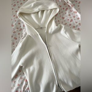 John galt (brandy melville) zip up white sweater